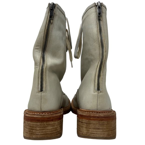 Free People Santa Fe Leather Lace-Up Boot in Cream Ecru EUR 40 USA 9.5 (Women's) - Picture 5 of 9